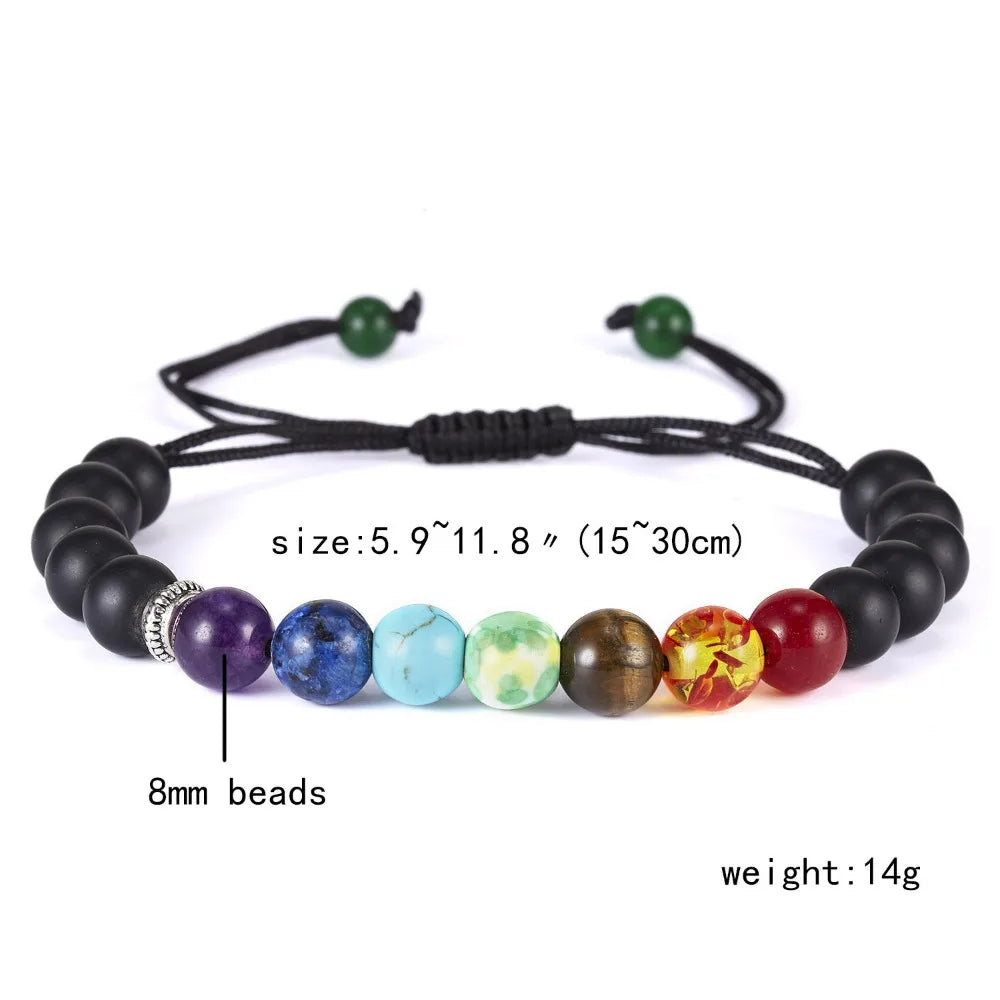 Classic 7 Chakra Natural Stone Beads Bracelet
