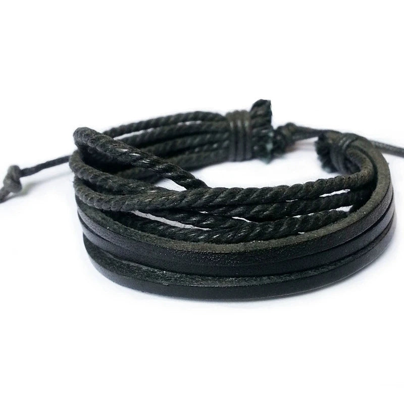Exquisite Hand-Woven Wrap Leather Charm Bracelets