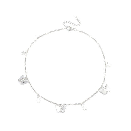 Gold And Silver Color Butterfly Stars Chain Necklace