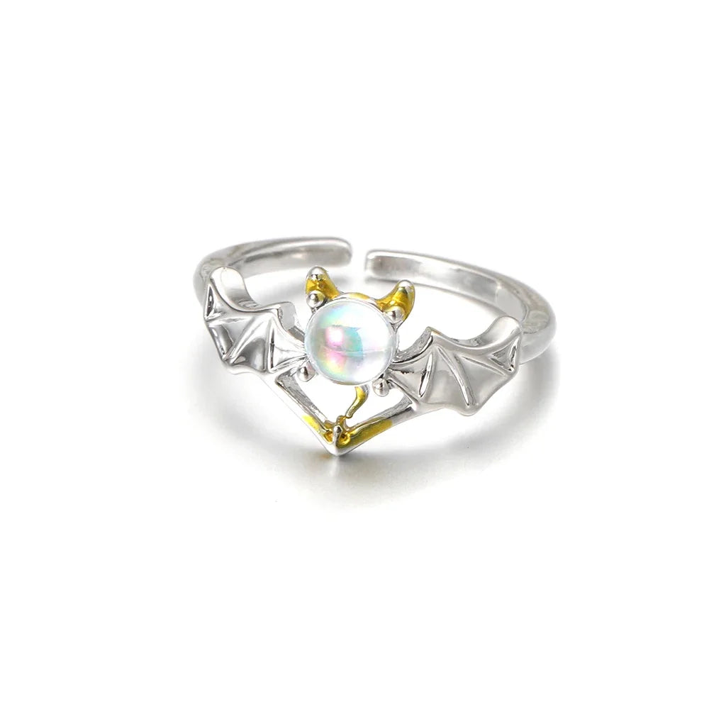 Romantic Angel and Demon Wings Couple Rings
