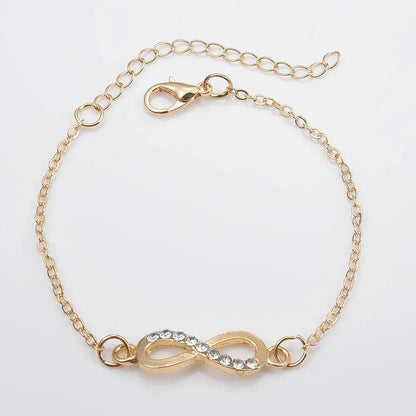 Crystal Infinity Number 8 Chain Bracelet