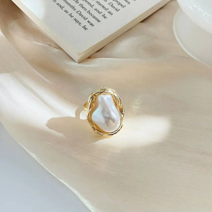 Baroque Imitation Pearl Ring