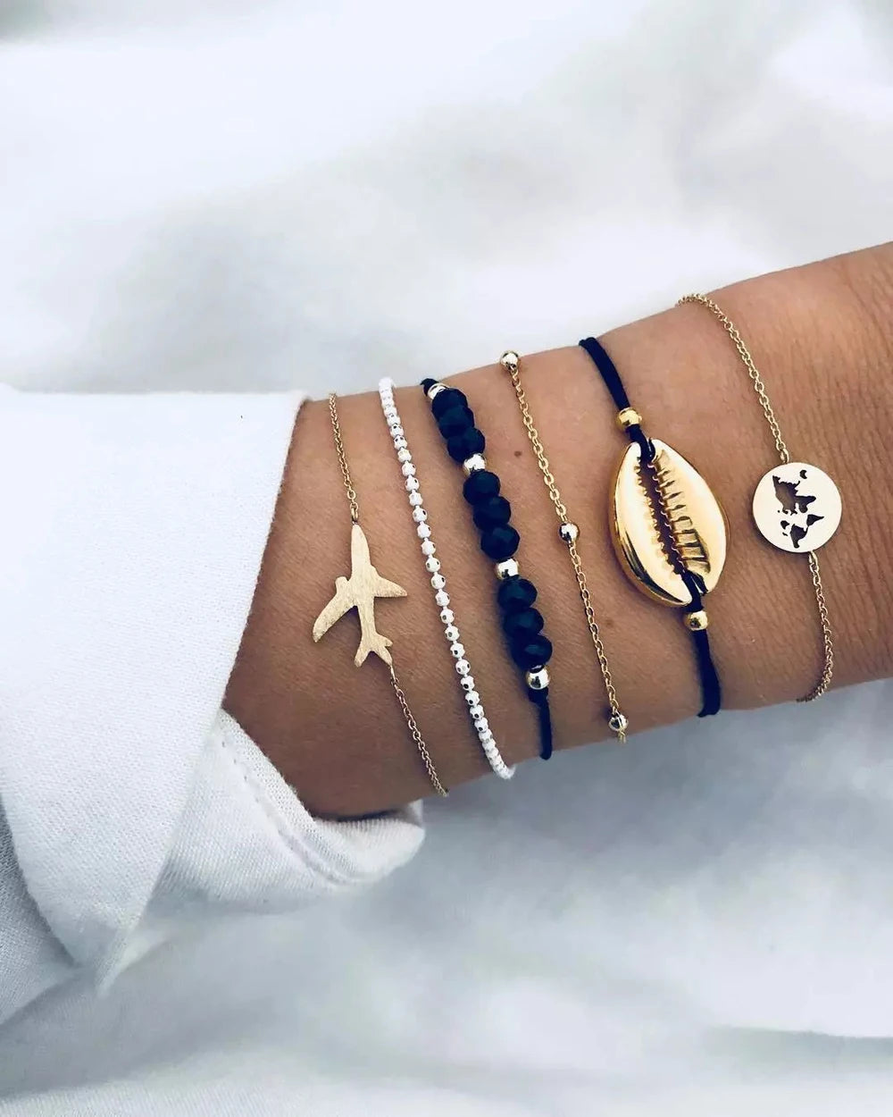 Bohemian Handmade Weave Heart Long Tassel Bracelet Sets