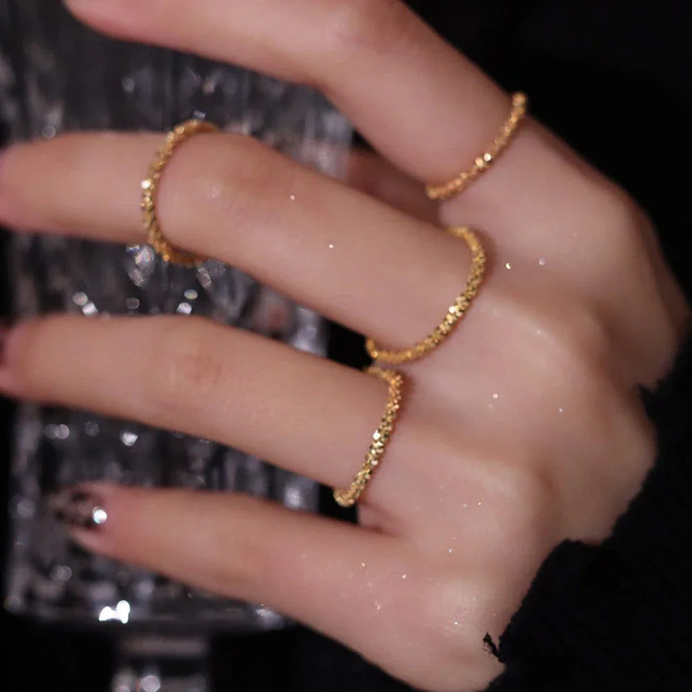 Sparkling Simple Style Versatile Decorative Compact Index Finger Ring