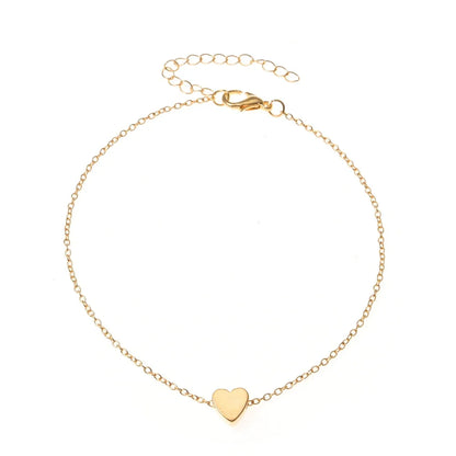 3pcs/set Gold Color Simple Chain Anklets