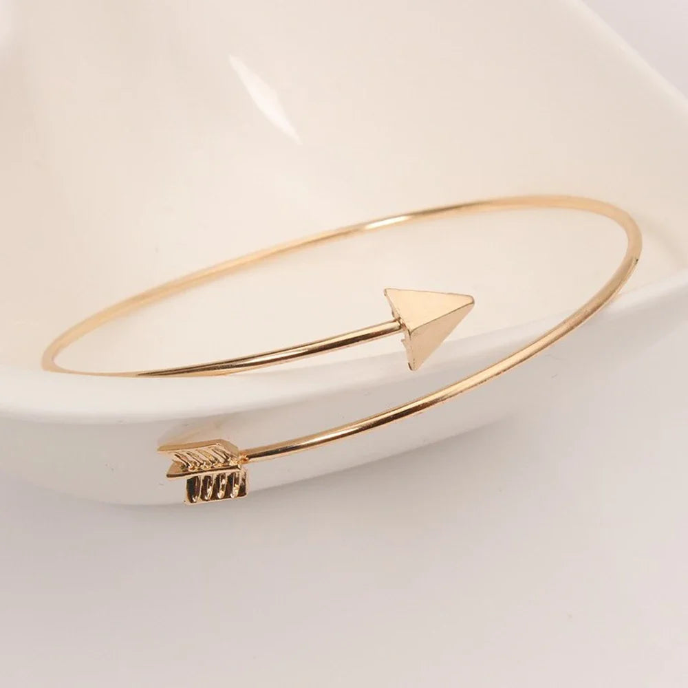 Punk Gothic Simple Adjustable Arrow Cuff Bracelets