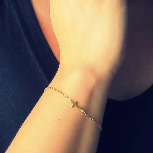 Charm Cross Minimalist Small Love Friendship  Bracelet