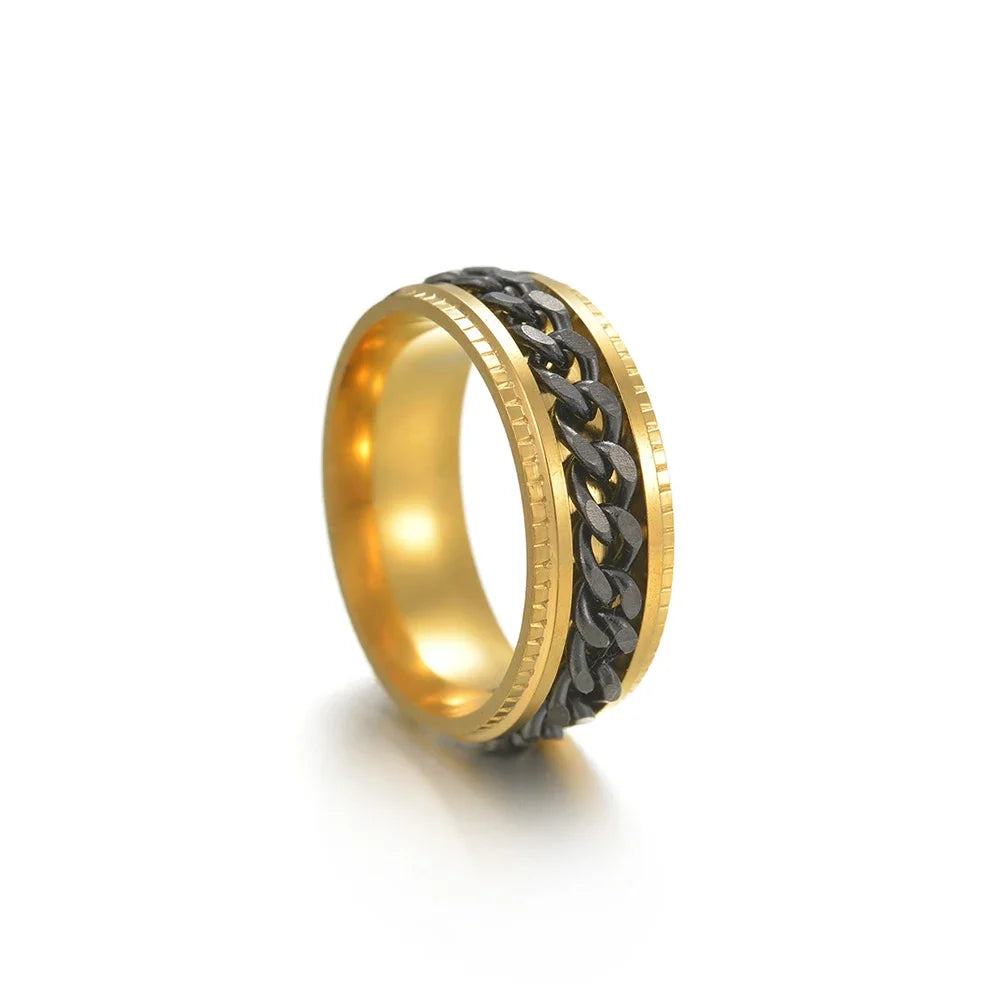 Stainless Steel Rotating Anxiety Fidget Rings