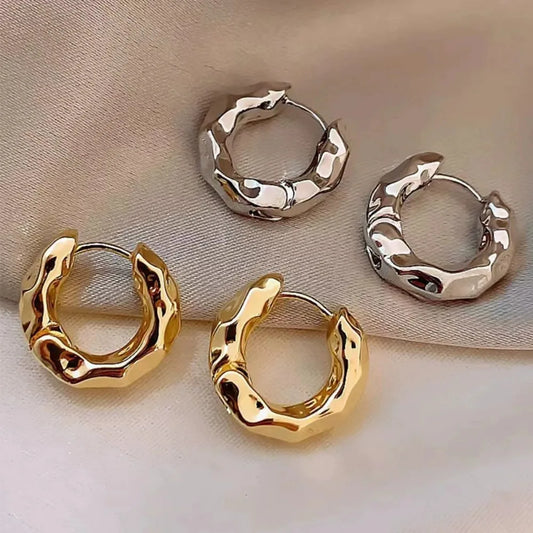 Minimalist Trendy Gold Color Circle Earrings