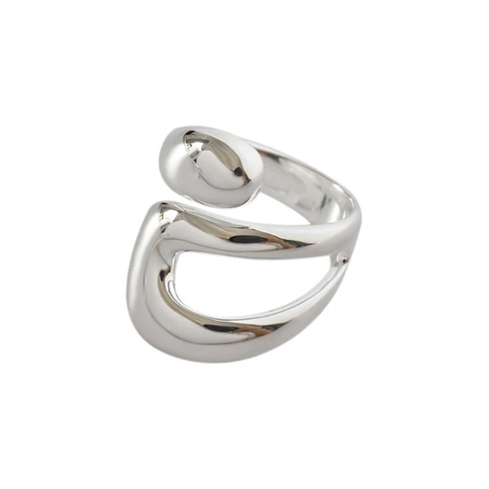 Minimalist Creative Hollow Irregular Geometric Silver Color Rings