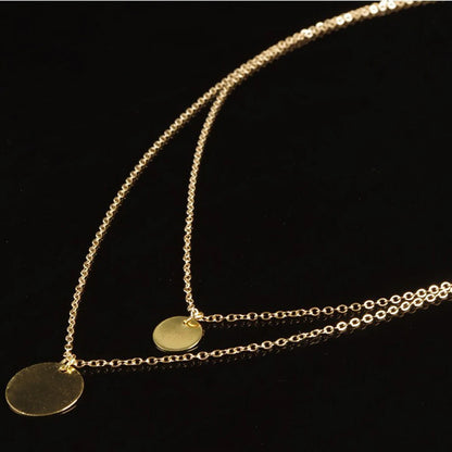 Strand Necklace Elegant Layering Disc Choker