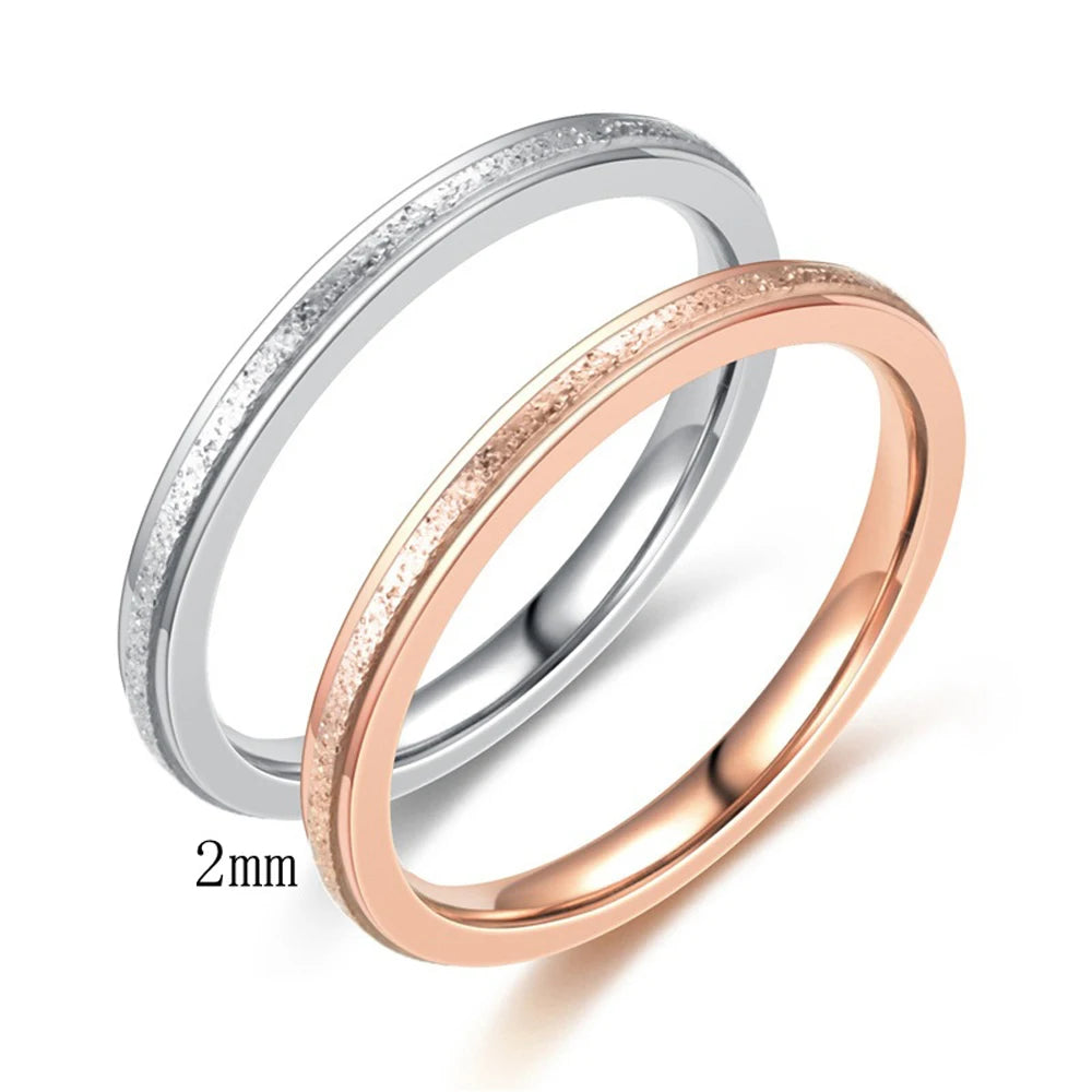 High Quality Simple Scrub Stainless Steel Rings