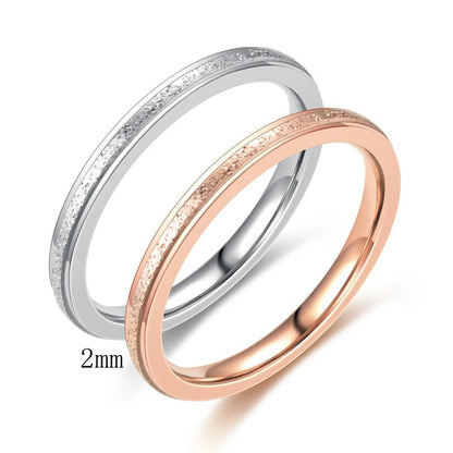 High Quality Simple Scrub Stainless Steel Rings