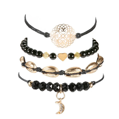 4pcs Bohemian Shell Moon Bracelet Se