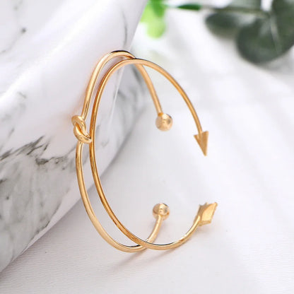Punk Gothic Simple Adjustable Arrow Cuff Bracelets