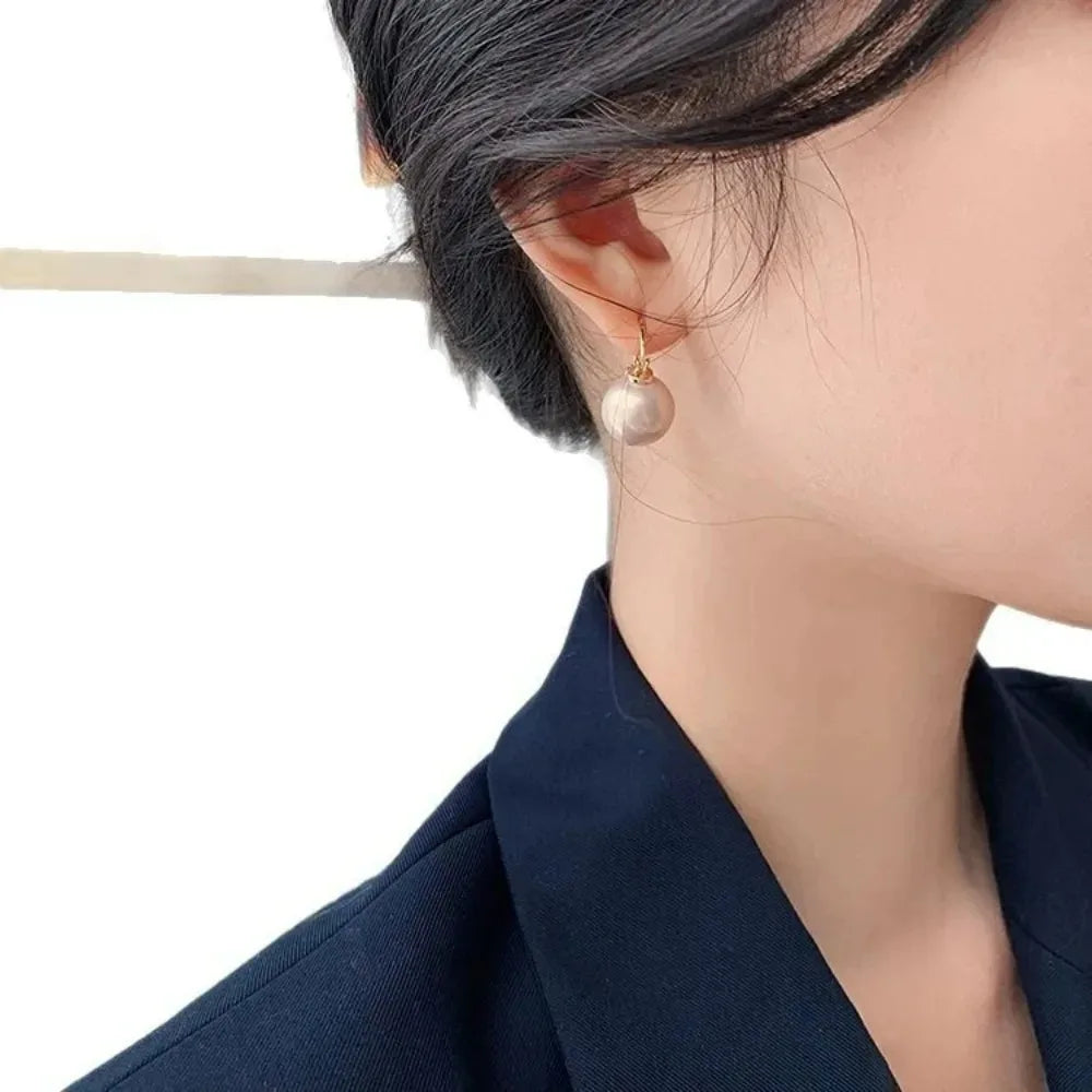 Minimalist Tiny Huggies Cute Pearl Drop Earrings
