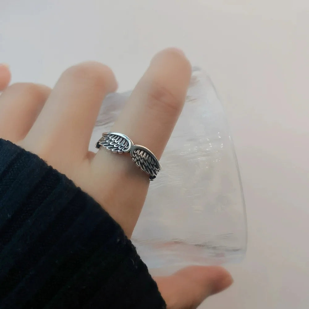 Retro Angel Demon Wing Couples Ring