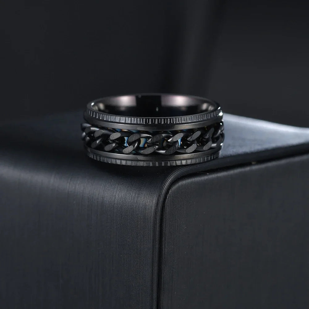 Stainless Steel Rotating Anxiety Fidget Rings