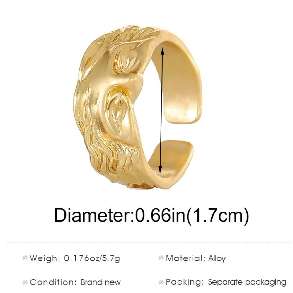 Creative Half Mystical Masked Face Open Ring