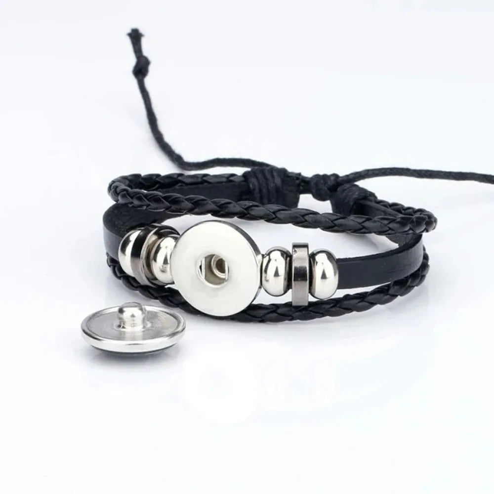 12 Constellation Luminous Leather Charms Bracelet