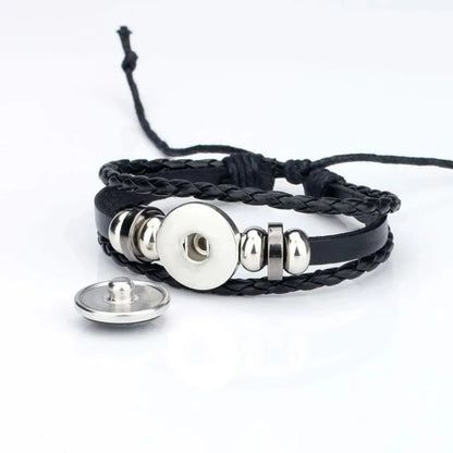 12 Constellation Luminous Leather Charms Bracelet