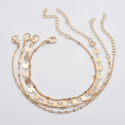 Multilayer Boho Tube Lace Satellite Chain Bracelets Set