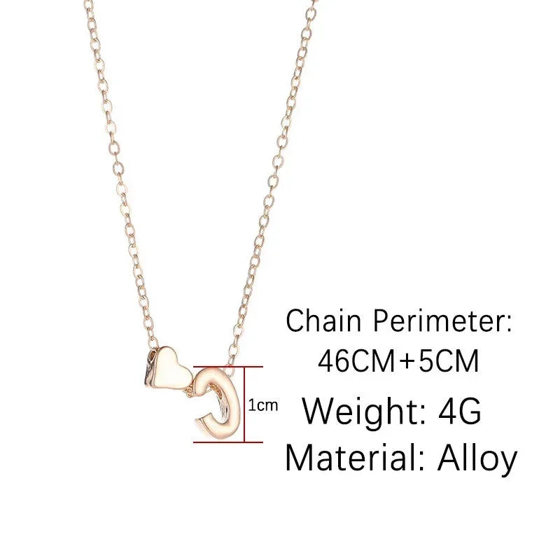 Tiny Heart Dainty Initial Necklace Choker