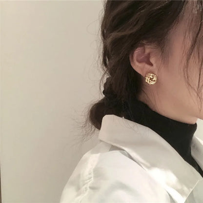 Elegant Style Tiny Metal Stud Earrings