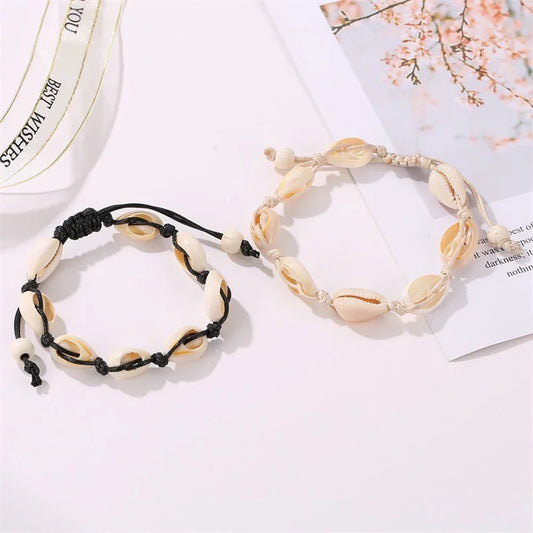 Bohemian Shell Handmade String Rope Charm Bracelets