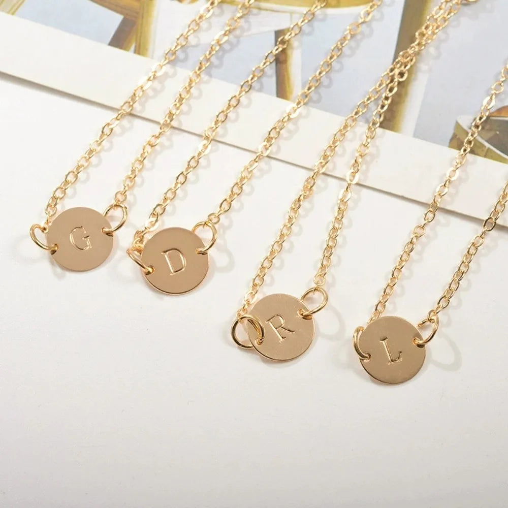 Simple Gold Color Letter Name Initial Bracelets