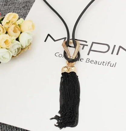 Tassel Long Winter Sweater Chain Pendant Necklace