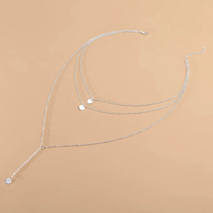 Minimalist Round Disco Coin Chain Necklace
