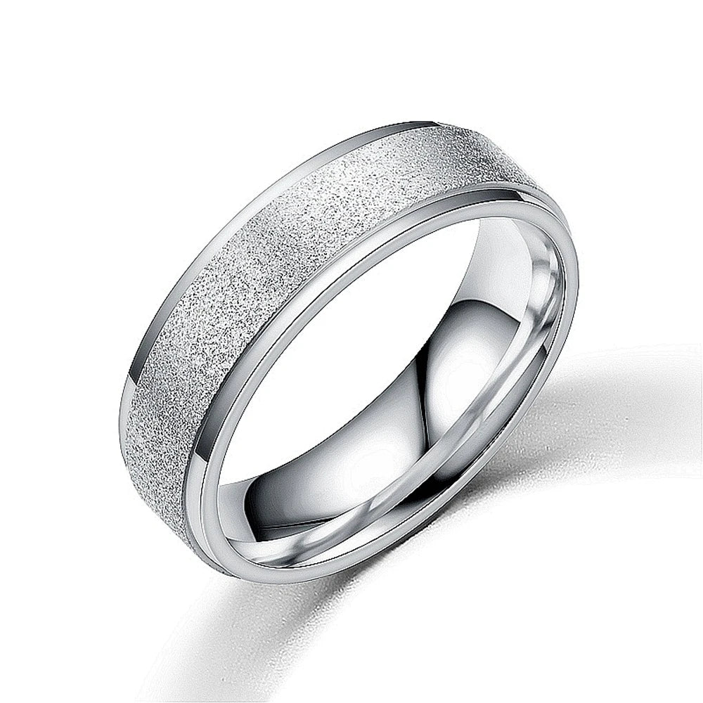High Quality Simple Scrub Stainless Steel Rings