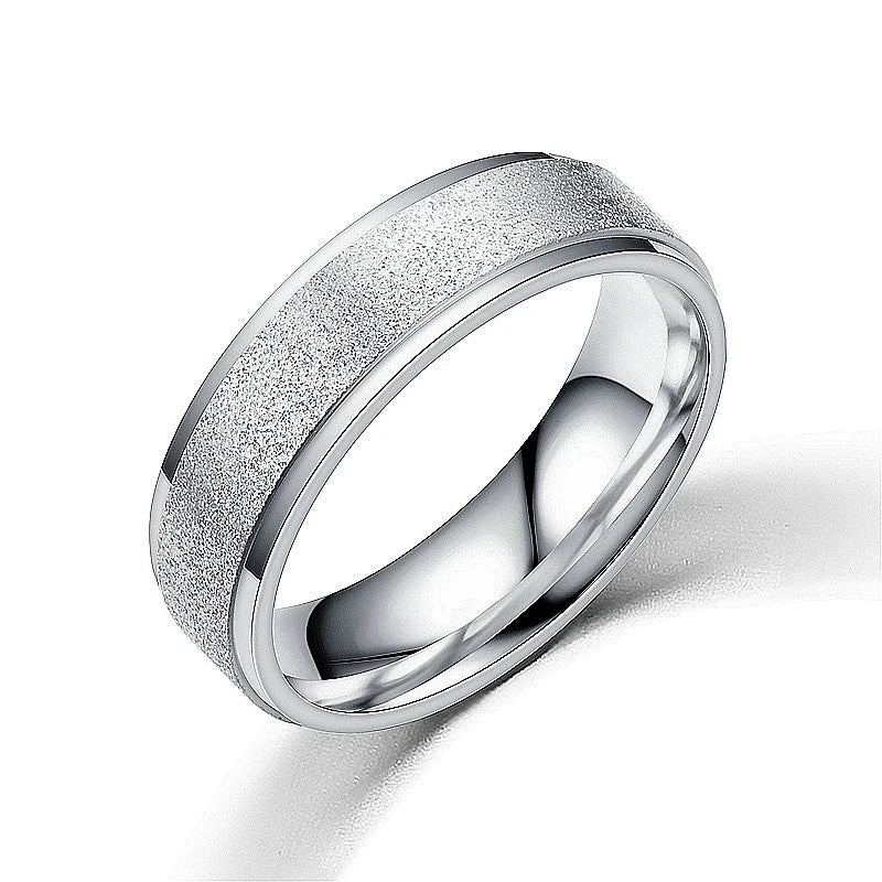 High Quality Simple Scrub Stainless Steel Rings