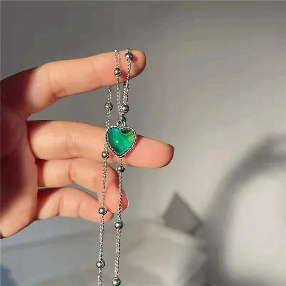Candy Color Changing Heart Pendant Necklace
