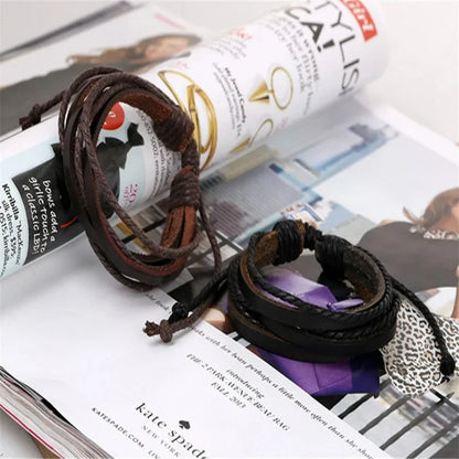 Exquisite Hand-Woven Wrap Leather Charm Bracelets