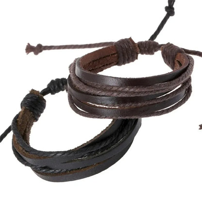 Exquisite Hand-Woven Wrap Leather Charm Bracelets