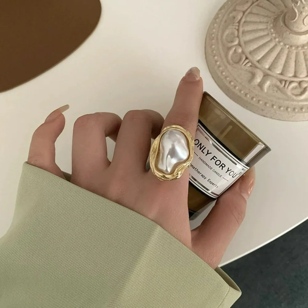 Baroque Imitation Pearl Ring