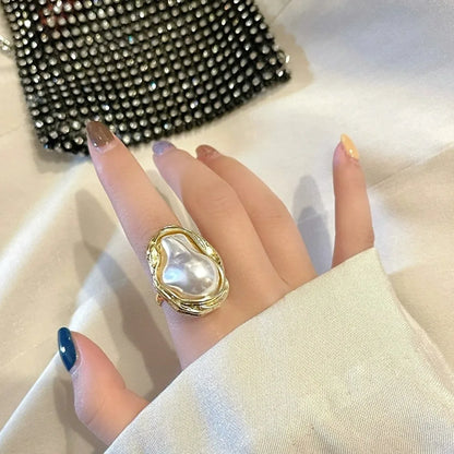 Baroque Imitation Pearl Ring