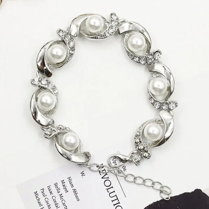 Imitation Pearl Adjustable Chain Bracelet