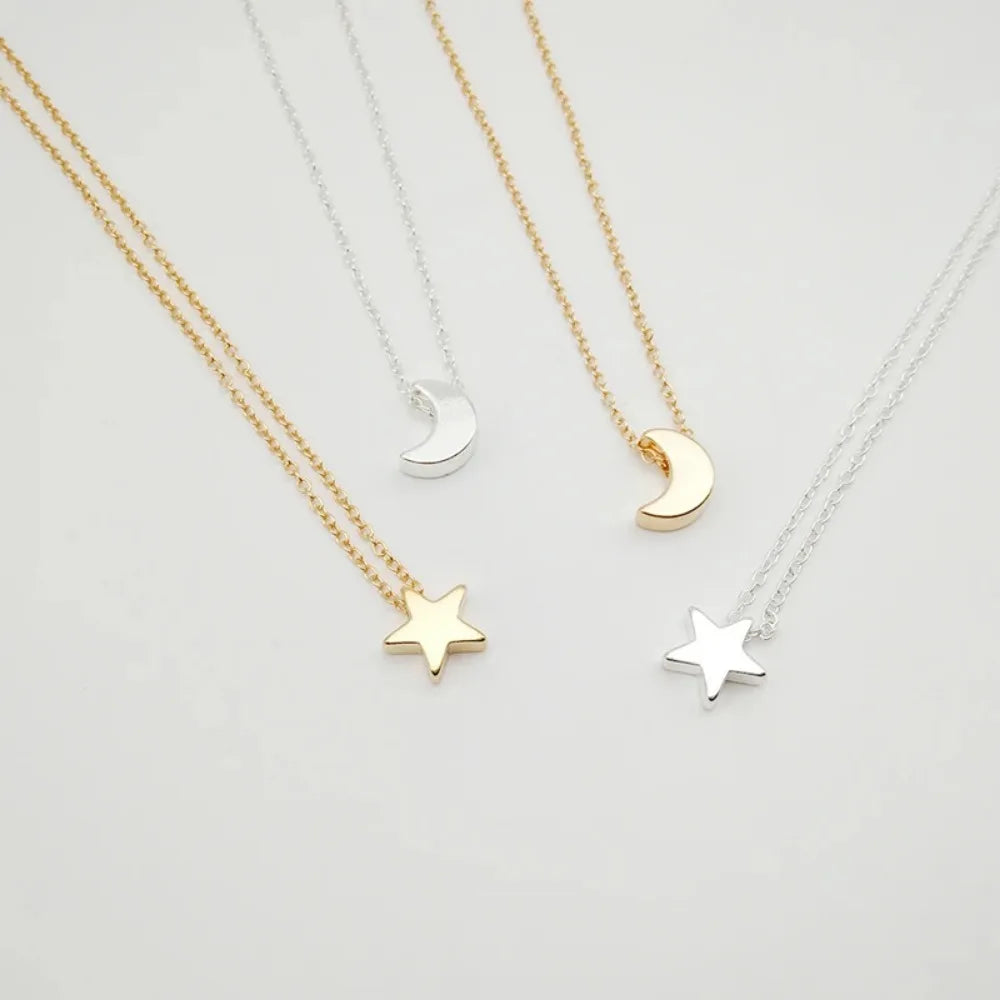 Gold/Silver Color Chain Star Heart Choker Necklace