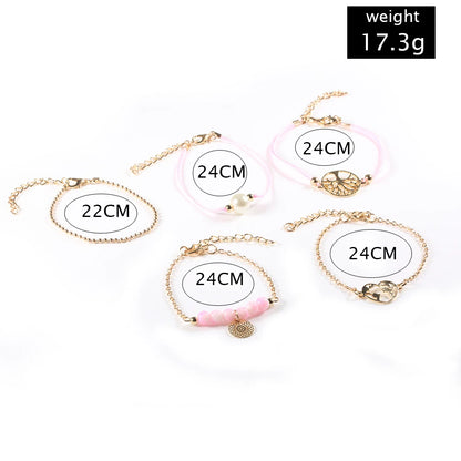 Bohemian Handmade Weave Heart Long Tassel Bracelet Sets
