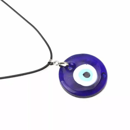 Vintage Turkish Blue Evil Eye Pendant Choker Necklace
