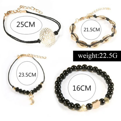 4pcs Bohemian Shell Moon Bracelet Se