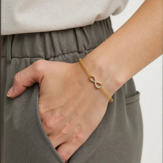 Crystal Infinity Number 8 Chain Bracelet