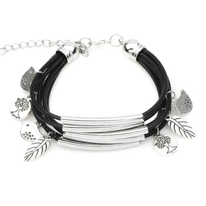 Multilayer Handmade Charm Leaves Bracelets
