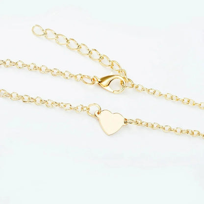 Heart Charm Gold Color Metal Bracelets
