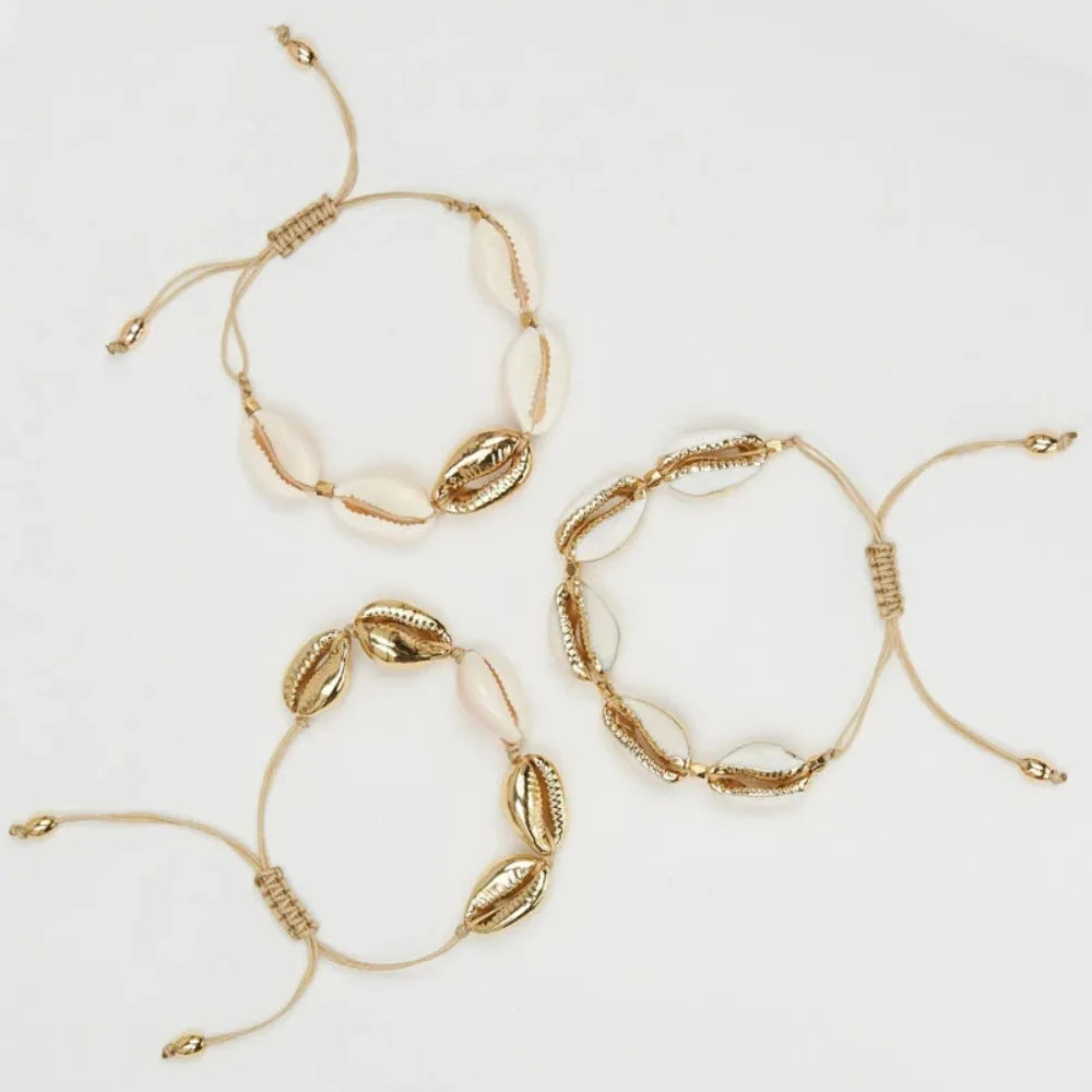 Handmade Delicate Cowrie Shell Charm Bracelet