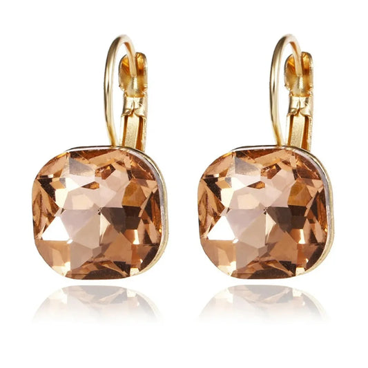 Gold White Pink Blue Green Purple Austrian Crystal Rhinestone Earring