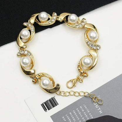 Imitation Pearl Adjustable Chain Bracelet